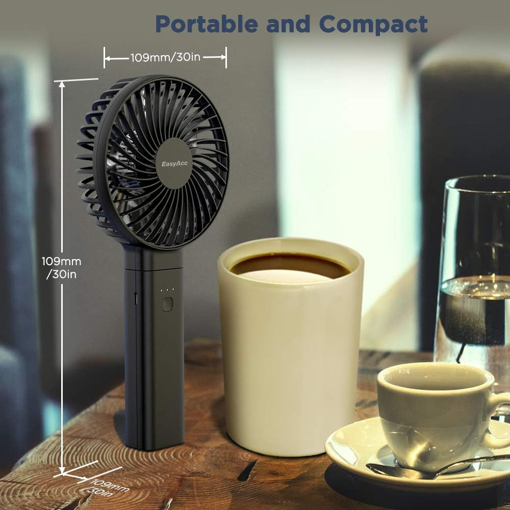 Personal Fans Portable Rechargeable, Washable Guard + Powerful + 180°Foldable + Professional ODM Fan + Durable, 4 Speeds Portable Cooling Fan for Travel Outdoor Office