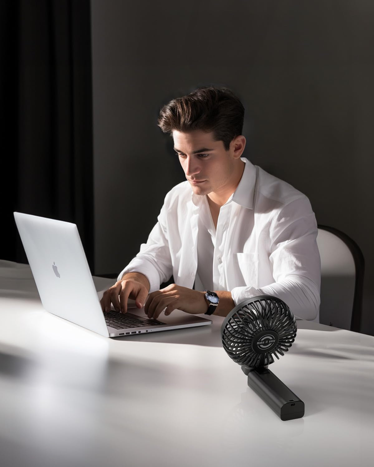 Personal Fans Portable Rechargeable, Washable Guard + Powerful + 180°Foldable + Professional ODM Fan + Durable, 4 Speeds Portable Cooling Fan for Travel Outdoor Office