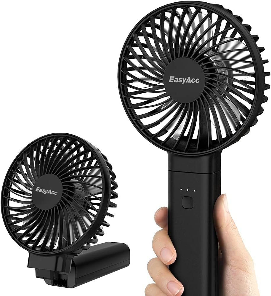 Personal Fans Portable Rechargeable, Washable Guard + Powerful + 180°Foldable + Professional ODM Fan + Durable, 4 Speeds Portable Cooling Fan for Travel Outdoor Office