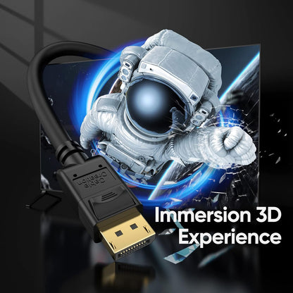 Displayport Cable 10Ft/3M, 4K DP Cable 1.2 Male to Male Support 4K@60Hz, 2K@144Hz Compatible with Computer, Desktop, Laptop, PC, Monitor, Projector,2Pack/Black